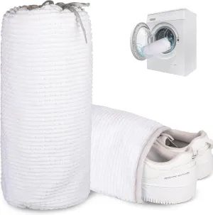 Shoe Washing Machine Bag 2 Pack Reusable Adjustable Laundry Shoe Bag, Machine Washable Shoe Washer and Dryer Bag, Suitable for Traveling Tennis Sneaker Shoe Cleaning (White)