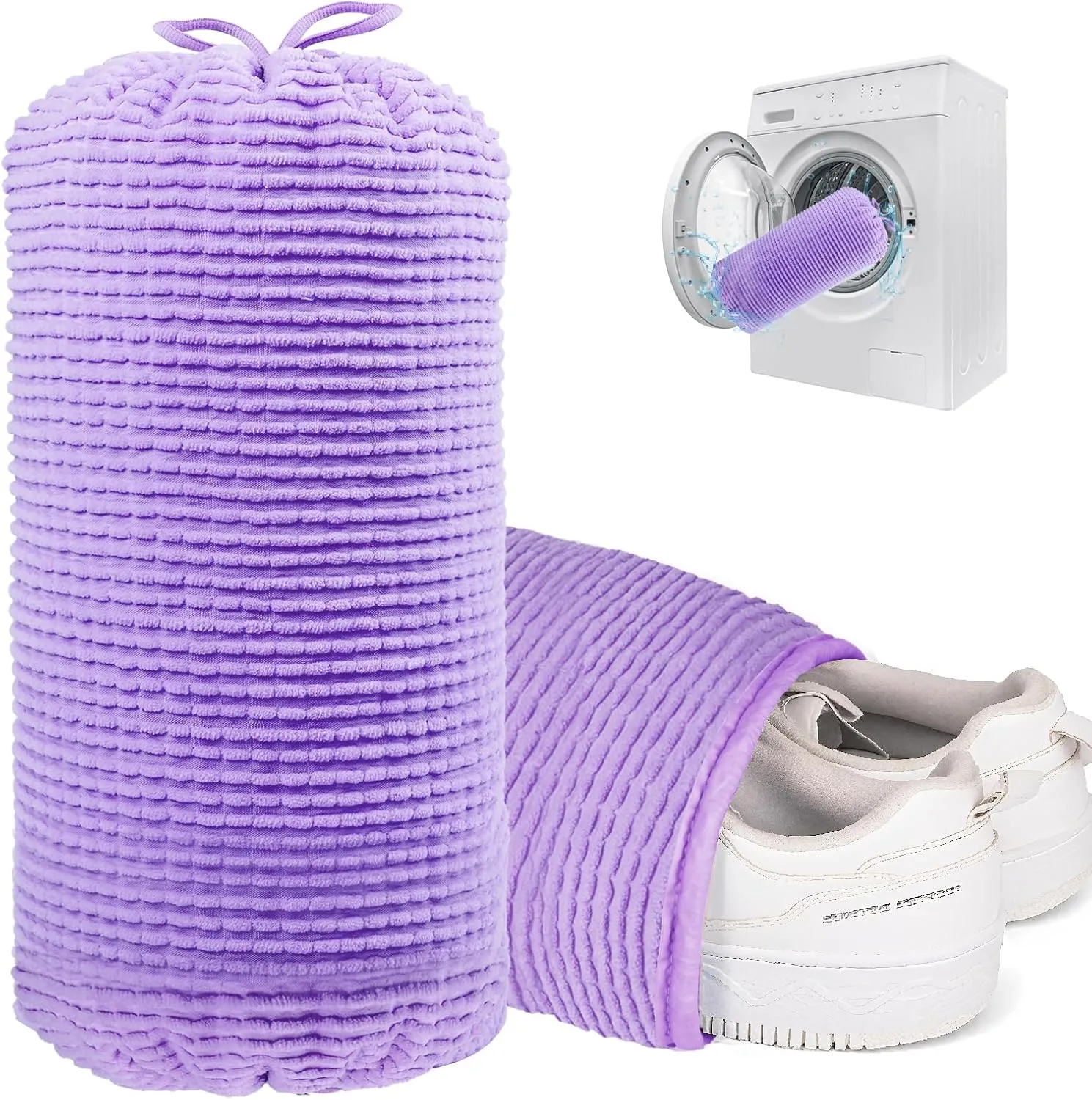 Shoe Washing Machine Bag 2 Pack Reusable Adjustable Laundry Shoe Bag, Machine Washable Shoe Washer and Dryer Bag, Suitable for Traveling Tennis Sneaker Shoe Cleaning(Purple)