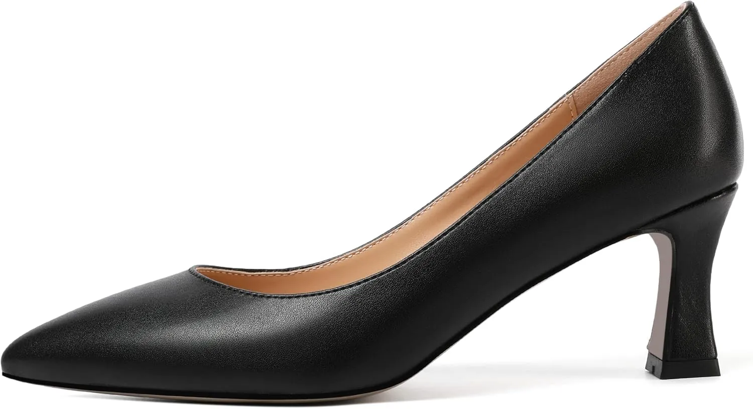 SHOWFOREST Womens Pointed Toe Slip On Evening Suede Dress Spool Mid Heel Pumps Shoes 2.5 Inch