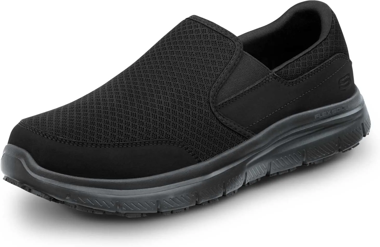 Skechers Work Ella - Women's Black, Soft Toe, MaxTrax Slip Resistant, Slip-on Athletic