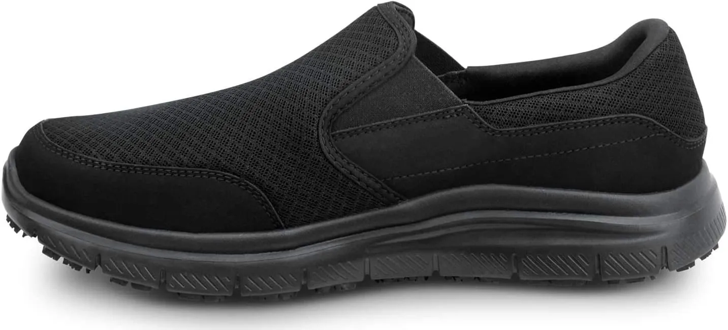Skechers Work Ella - Women's Black, Soft Toe, MaxTrax Slip Resistant, Slip-on Athletic