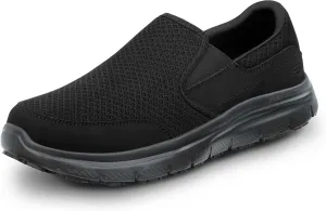 Skechers Work Ella - Women's Black, Soft Toe, MaxTrax Slip Resistant, Slip-on Athletic