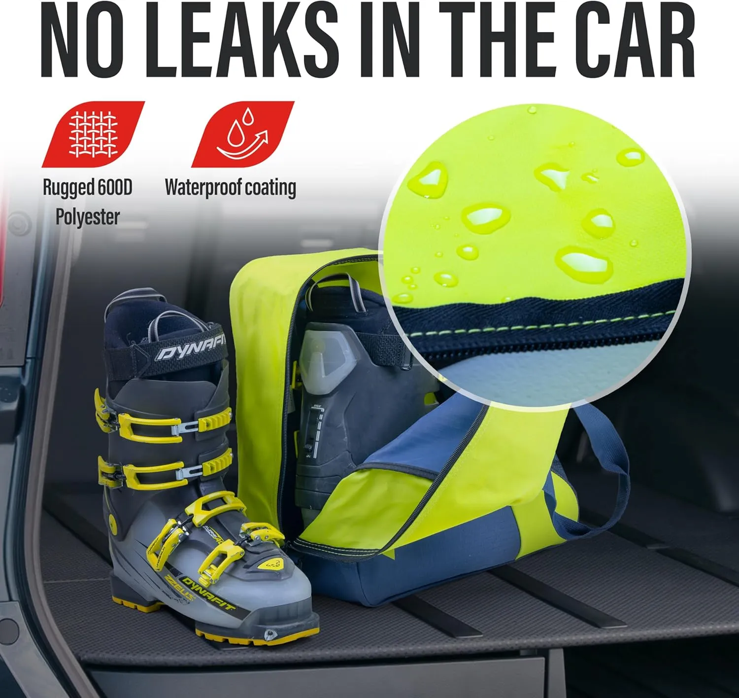 Ski Bag and Boot Bag Combo - Ski Bags for Air Travel - Unpadded Snow Ski Bags - For Skis Up to 180cm