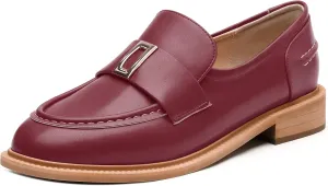 SKYSTERRY Loafers for Women Penny Loafers with Round Toe Low Chunky Block Heels Comfortable Women Loafers Shoes for Work Party Dating Shopping