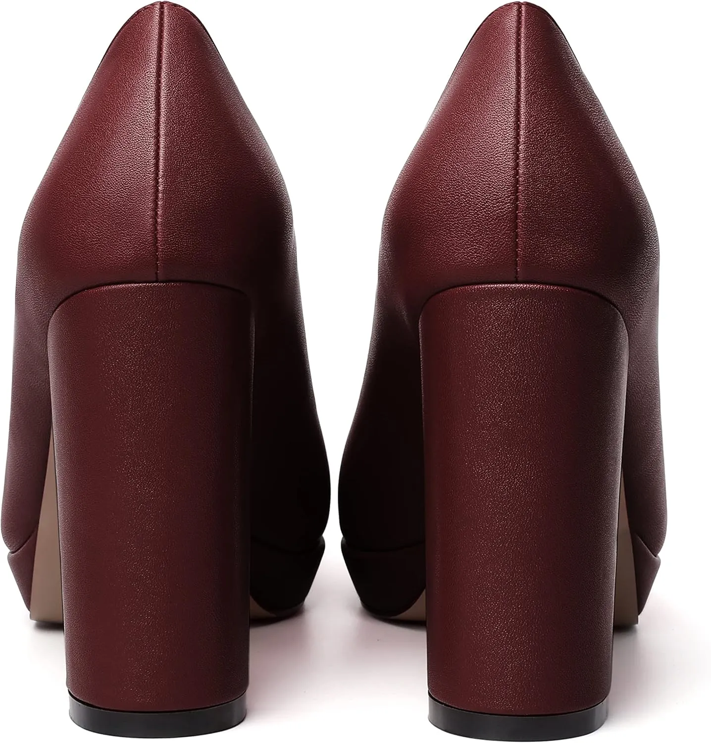 SKYSTERRY Womens Fashion Platform Pointed Toe Wedding Matte Slip On Block High Heel Pumps Shoes 4 Inch