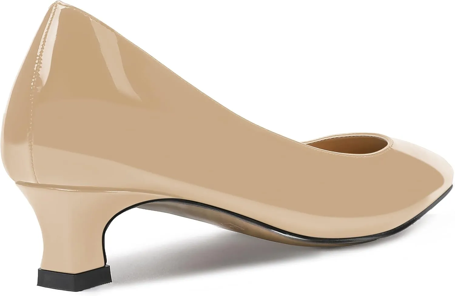 SKYSTERRY Women's Patent Slip On Square Toe Office Casual Spool Low Heel Pumps Shoes 1.5 Inch