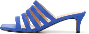 SKYSTERRY Womens Square Toe Matte Slip On Dress Outdoor Open Toe Kitten Low Heel Heeled Sandals 2 Inch