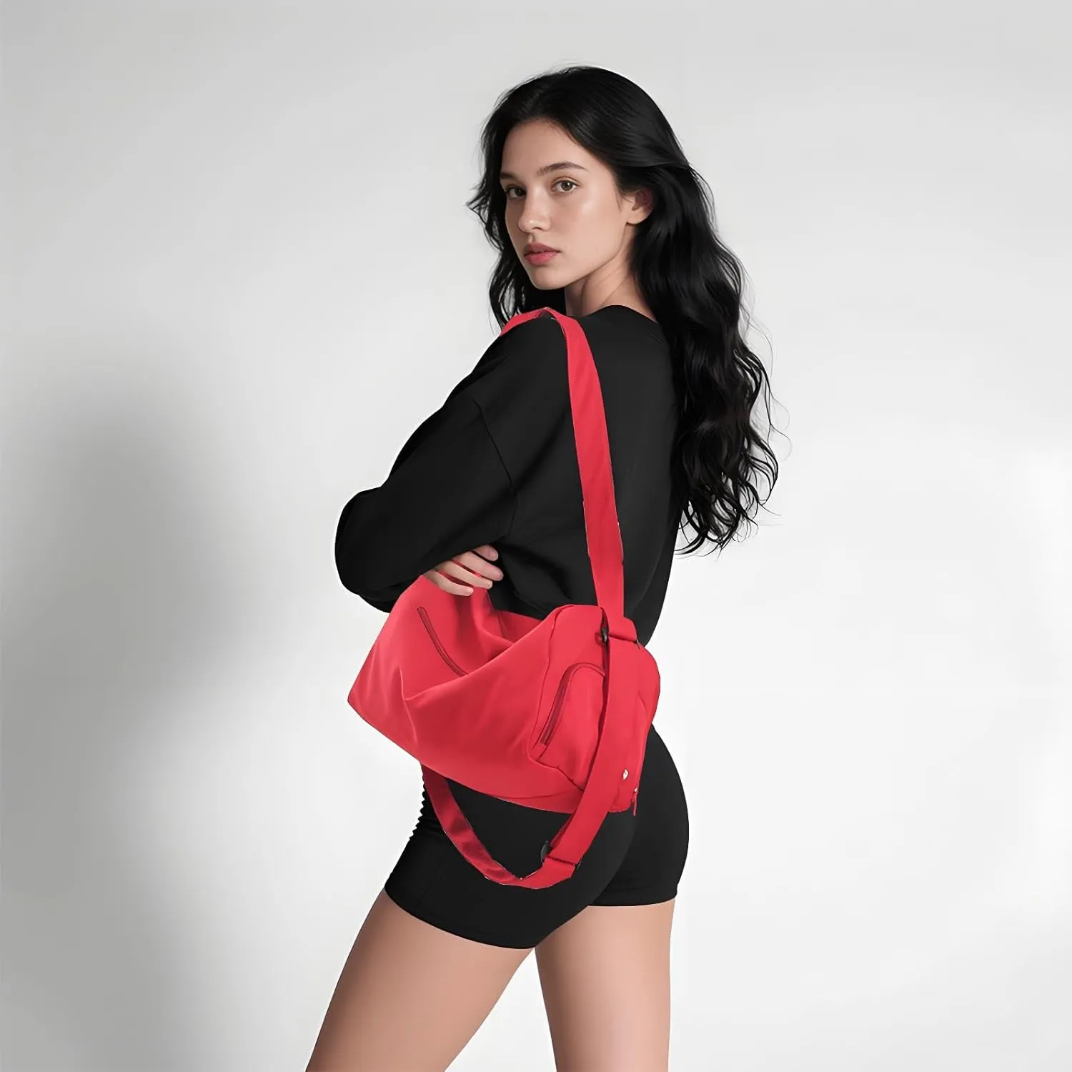 Small Gym Bag for Women Sports Duffel Bag with Shoes Compartment, Waterproof Travel Duffel Bag Carry on Bag Overnight Bag Weekender Bags for Workout Swimming Yoga Dance