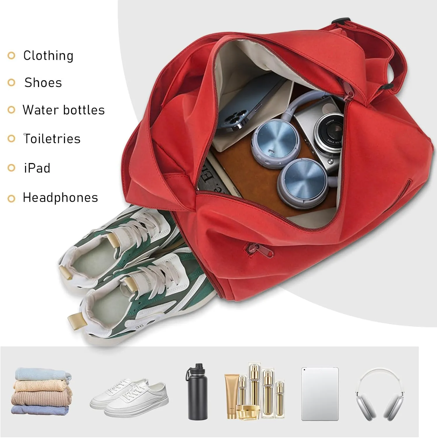 Small Gym Bag for Women Sports Duffel Bag with Shoes Compartment, Waterproof Travel Duffel Bag Carry on Bag Overnight Bag Weekender Bags for Workout Swimming Yoga Dance