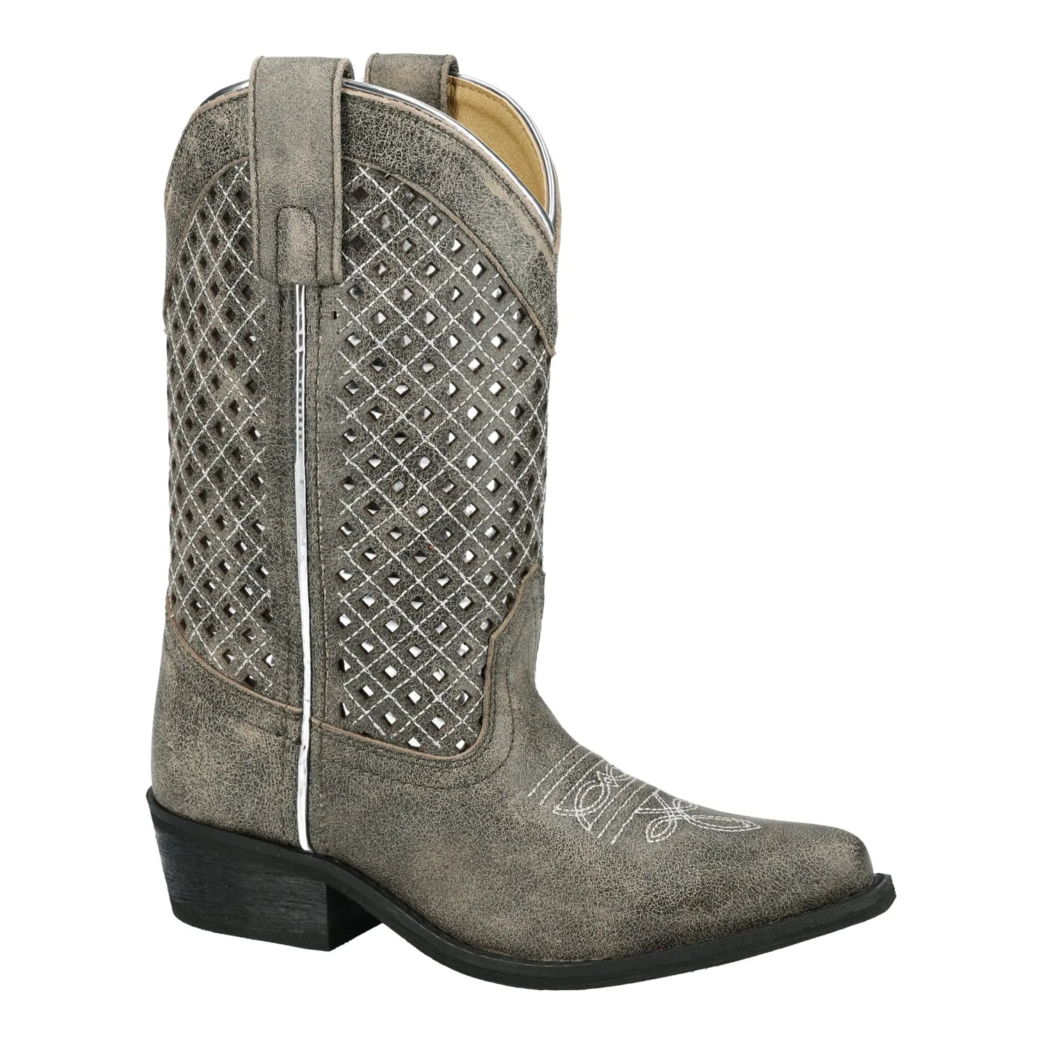 Smoky Mountain Boots Kids Girls Magnolia Vintage Gray Leather Cowboy Boots