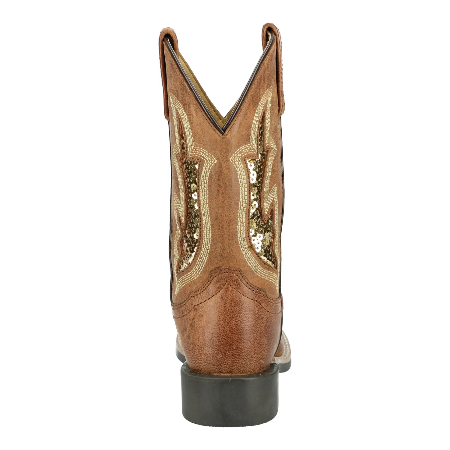 Smoky Mountain Boots Kids Girls Nevada Brown Oil/Gold Leather Cowboy Boots