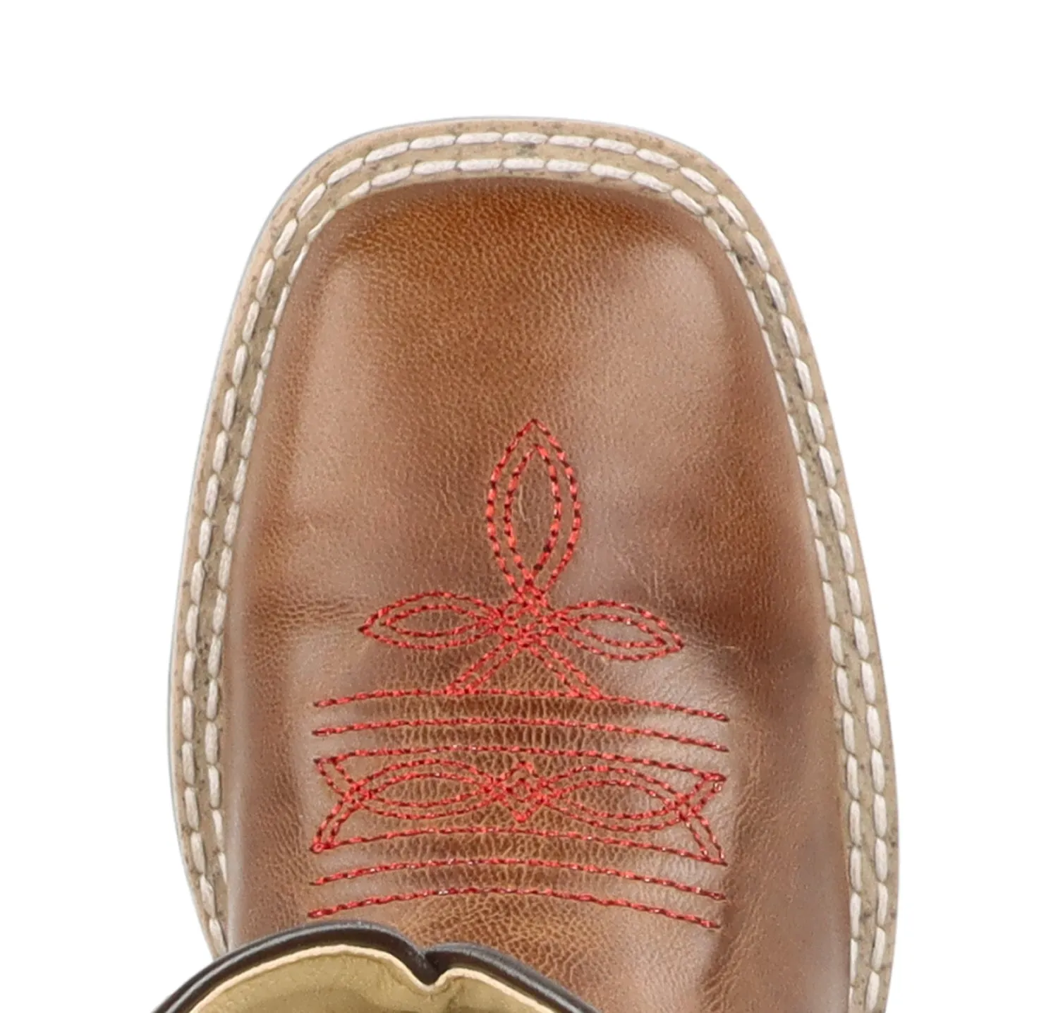 Smoky Mountain Boots Kids Girls Nevada Brown Oil/Red Leather Cowboy Boots
