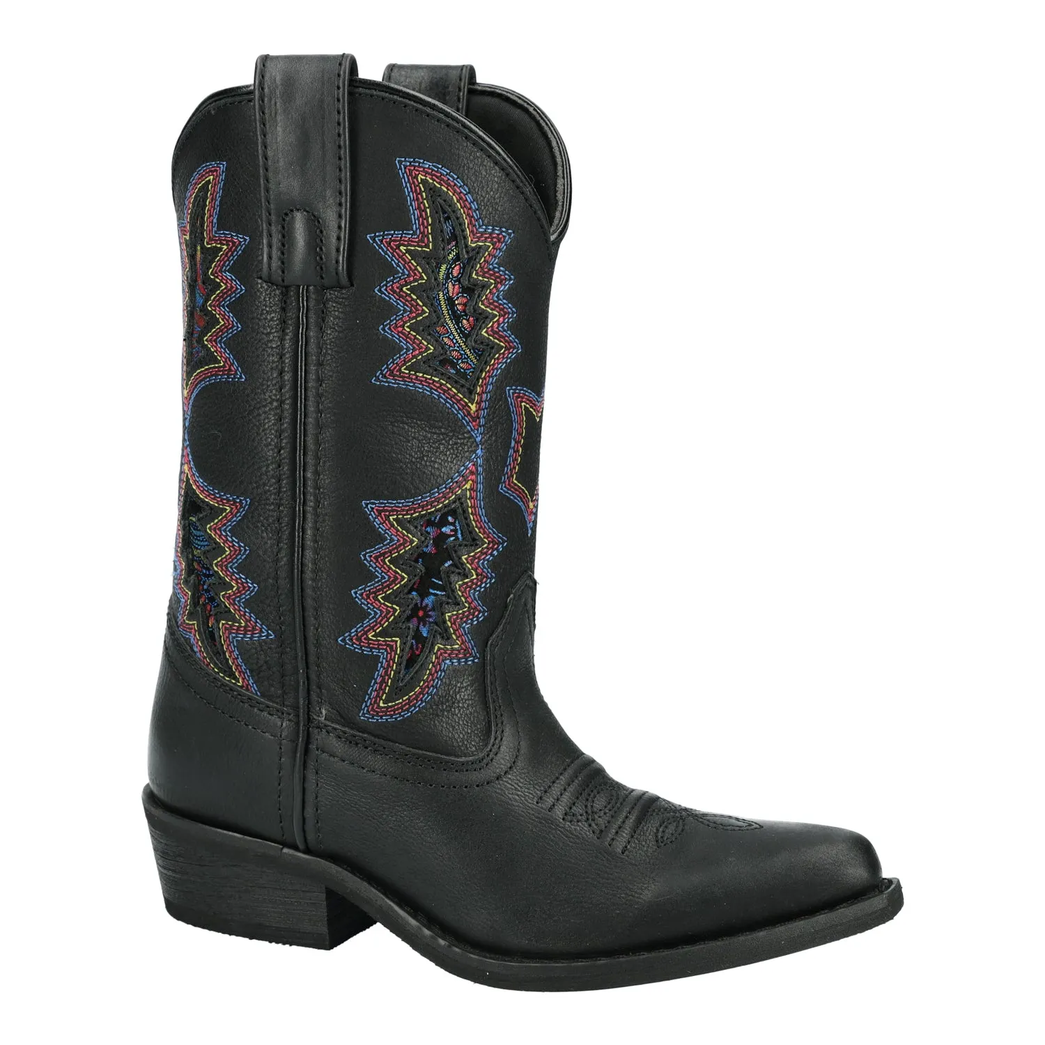 Smoky Mountain Boots Youth Girls Sierra Black Leather Cowboy Boots