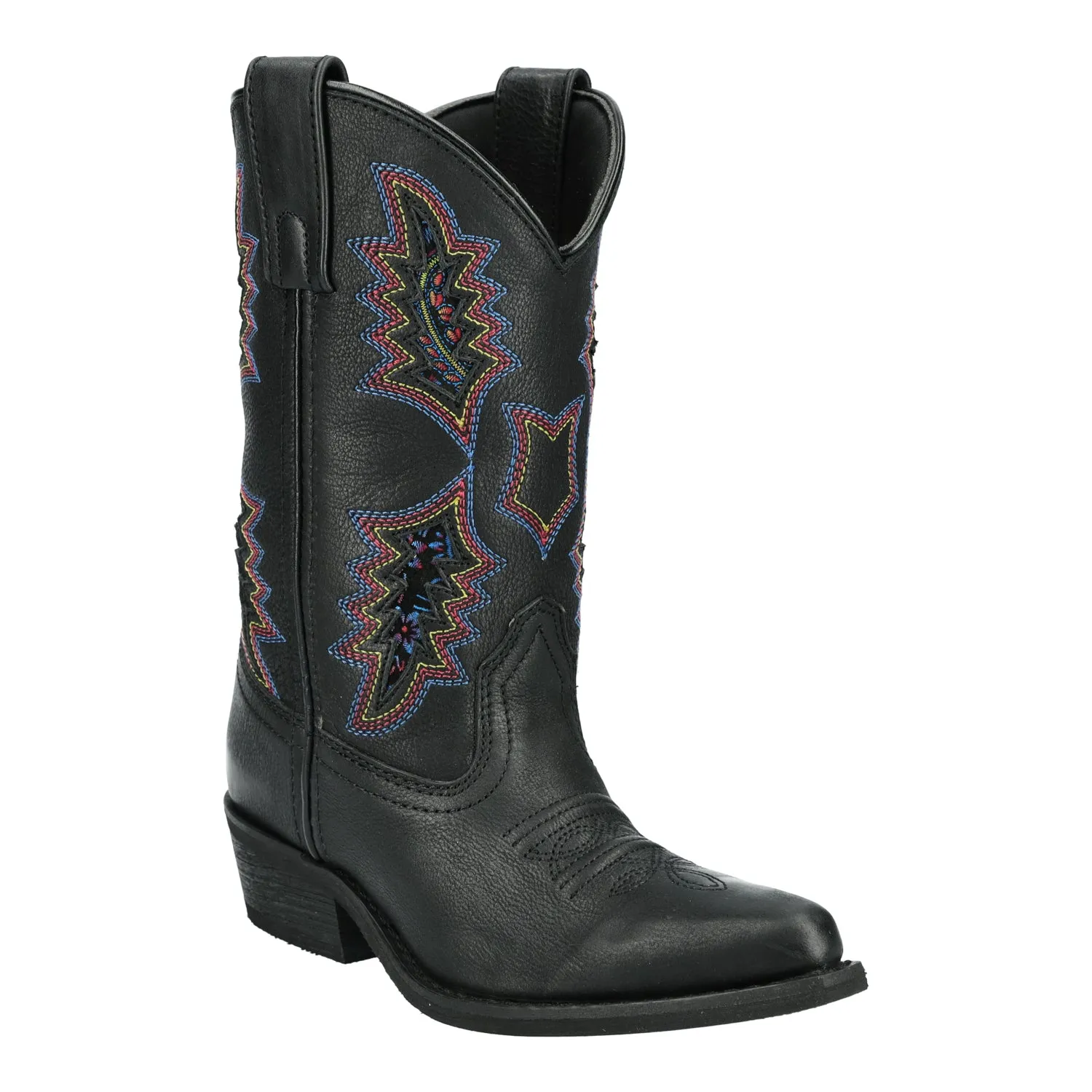 Smoky Mountain Boots Youth Girls Sierra Black Leather Cowboy Boots
