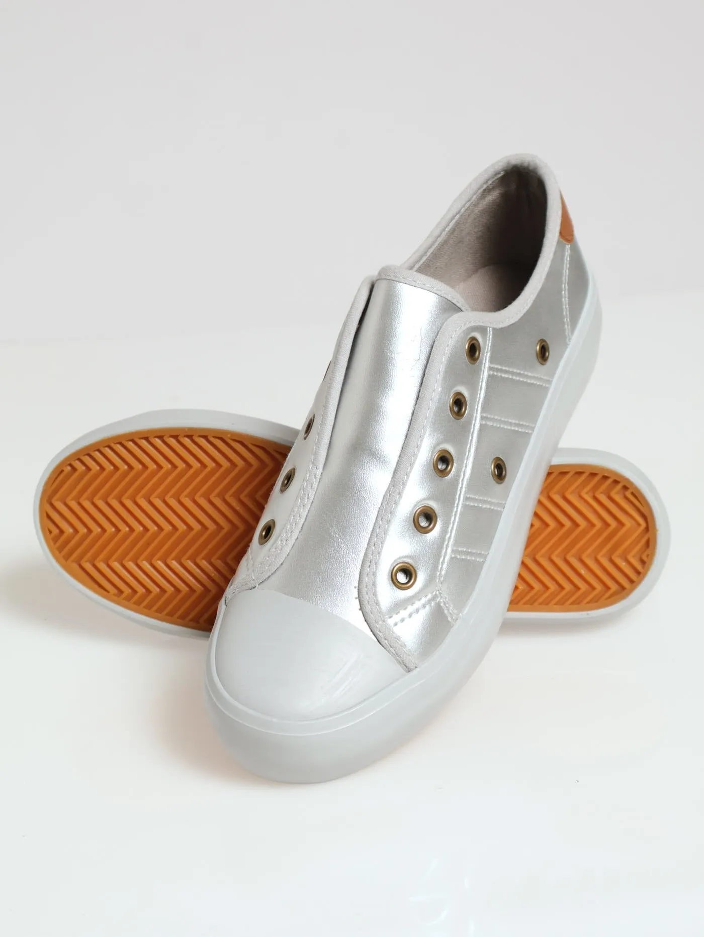 Soft Forest Slip On Metallic Sneaker - Silver
