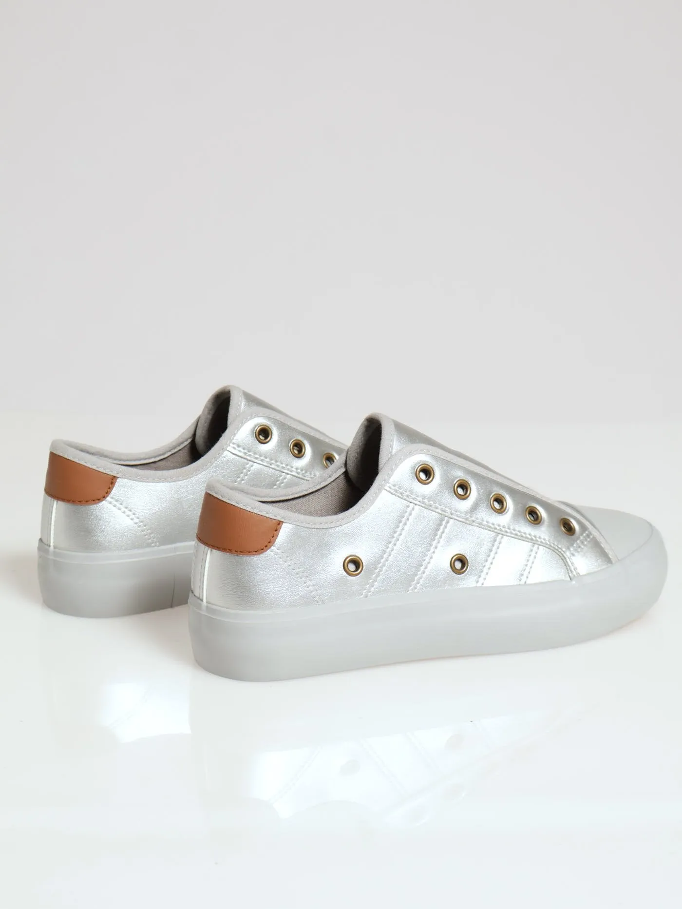 Soft Forest Slip On Metallic Sneaker - Silver