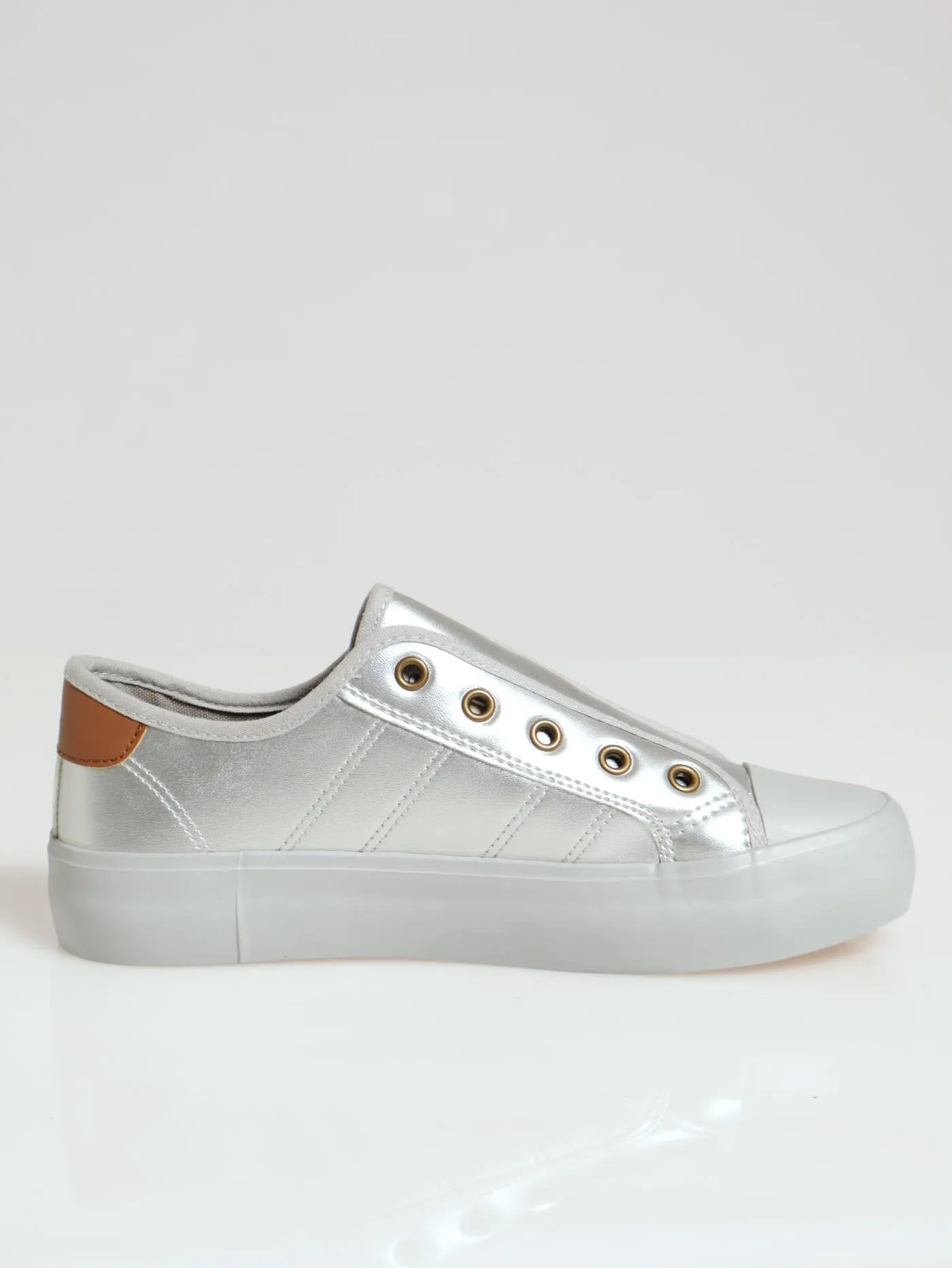 Soft Forest Slip On Metallic Sneaker - Silver