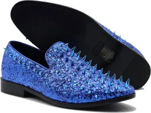 SPK16 Men's Vintage Spike Dress Loafers Slip On Fashion Shoes Classic Tuxedo Dress Shoes