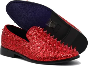 SPK16 Men's Vintage Spike Dress Loafers Slip On Fashion Shoes Classic Tuxedo Dress Shoes
