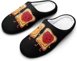 Spread Peanut Butter & Jelly Women's Cotton Slippers Comfort Closed Toe Slip On House Shoes Indoor