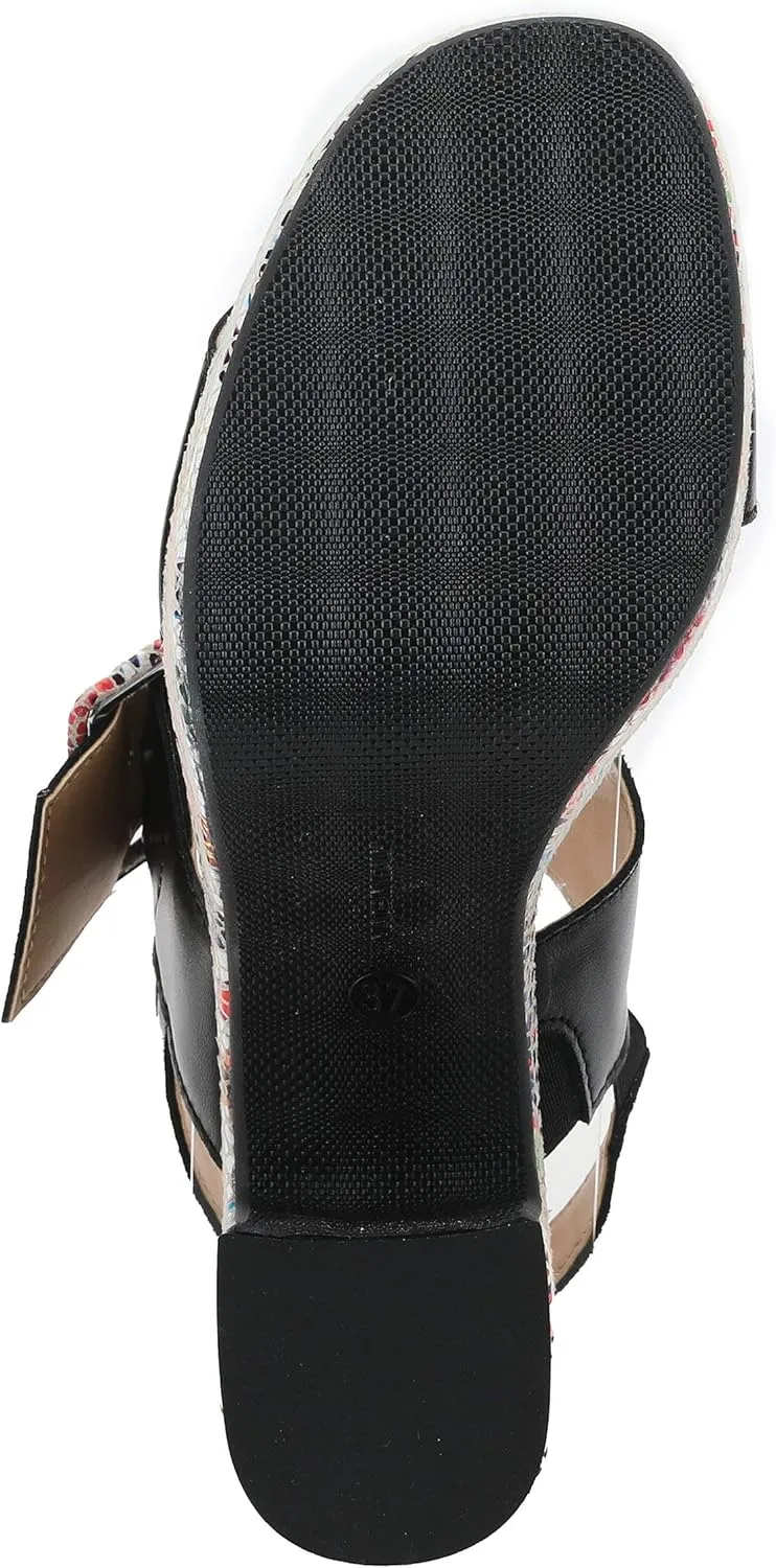 Spring Step Azucar Women's Sandal with Leather Upper and Mosaic Block Heel