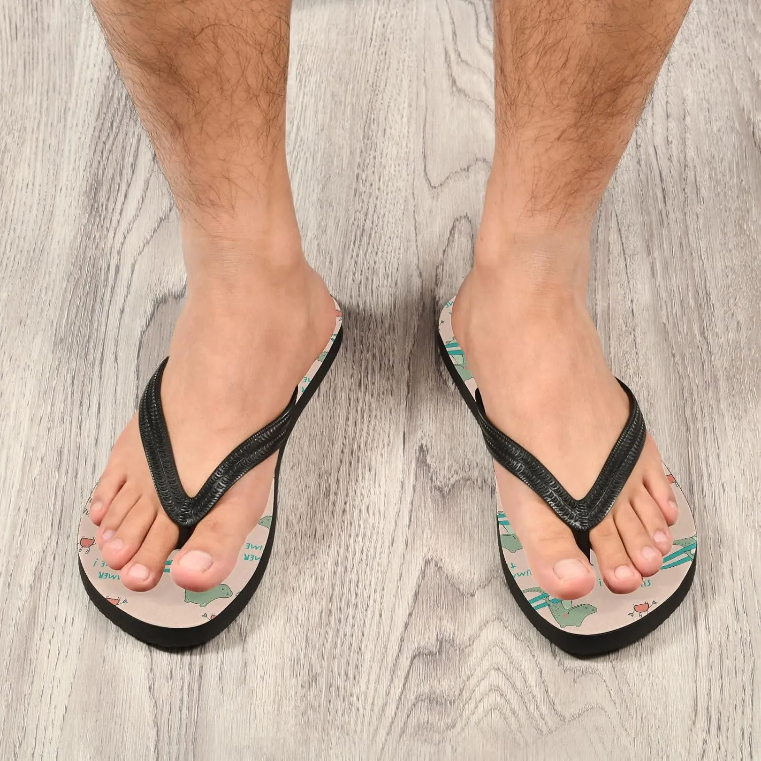 SPRIPORT Cartoon Crocodile Surfboard Slim Flip Flops for Women Men Comfortable Casual Thong Cushion Sandals with Non-Slip Rubber Sole Outdoor Sandals for Beach Summer Walking