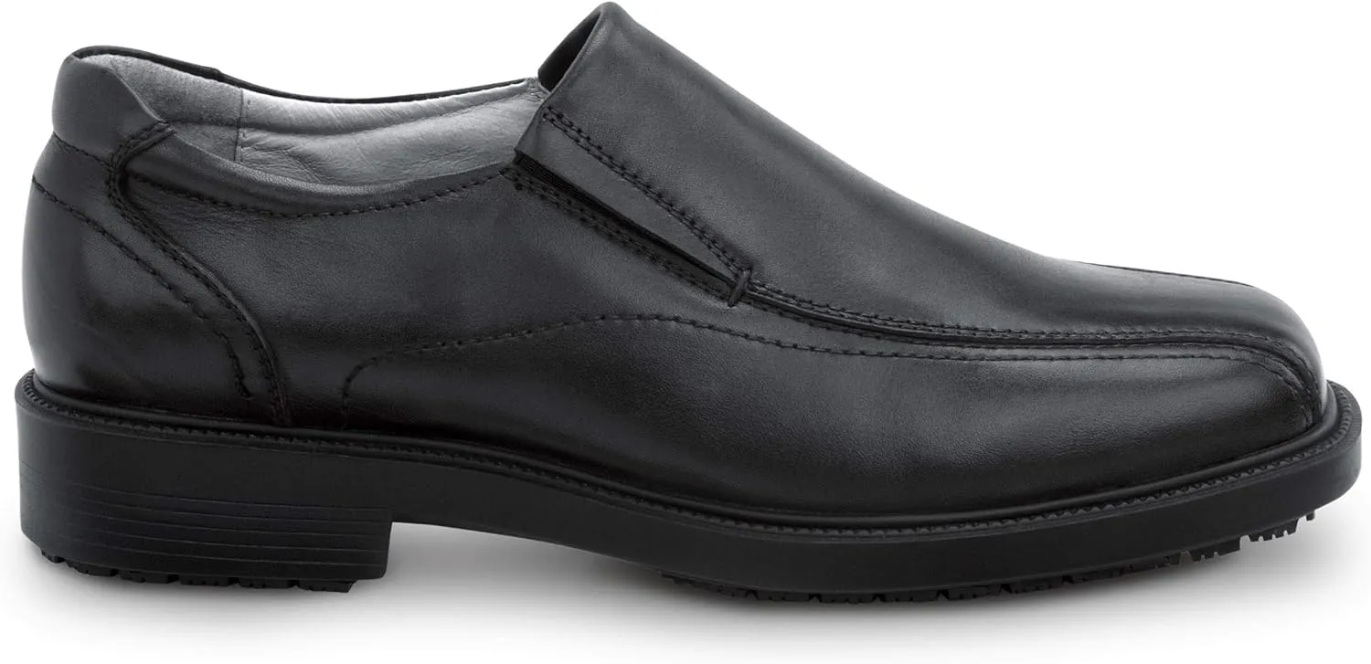SR Max Brooklyn, Men's, Black, Twin Gore Dress Style Soft Toe Slip Resistant Work Shoe