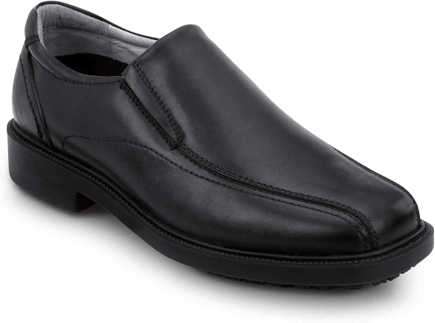 SR Max Brooklyn, Men's, Black, Twin Gore Dress Style Soft Toe Slip Resistant Work Shoe