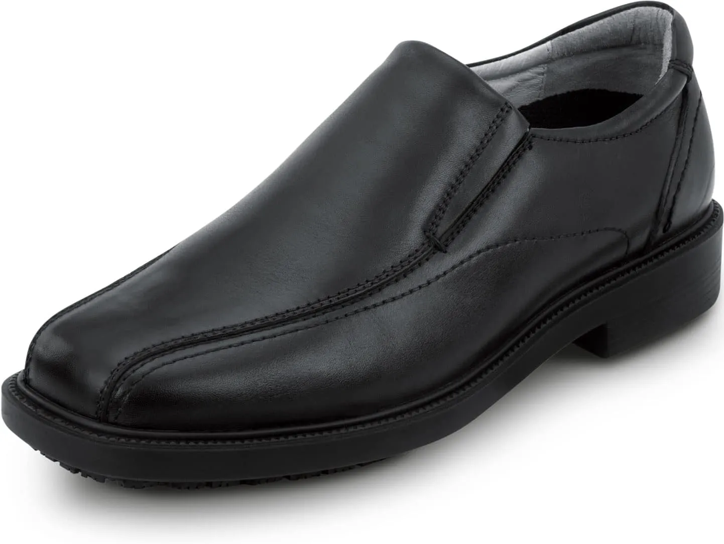 SR Max Brooklyn, Men's, Black, Twin Gore Dress Style Soft Toe Slip Resistant Work Shoe