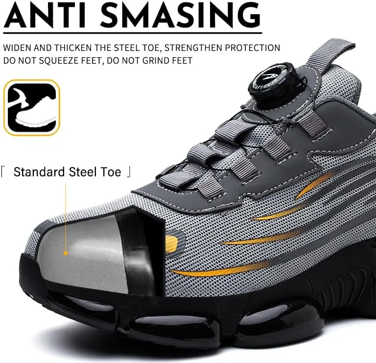 Steeel Toe Work Shoes for Men and Women Lightweight Comfortable Industrial & Construction Safety Shoes