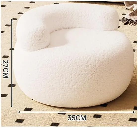 Storage Bench Sofa Stool Household Small Stool Backrest Chair Round Stool Lambskin Soft Bag Low Stool Small Stool Shoe Stool Entryway Furniture(D)