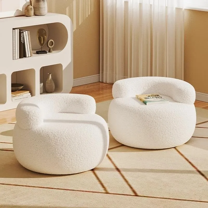 Storage Bench Sofa Stool Household Small Stool Backrest Chair Round Stool Lambskin Soft Bag Low Stool Small Stool Shoe Stool Entryway Furniture(D)