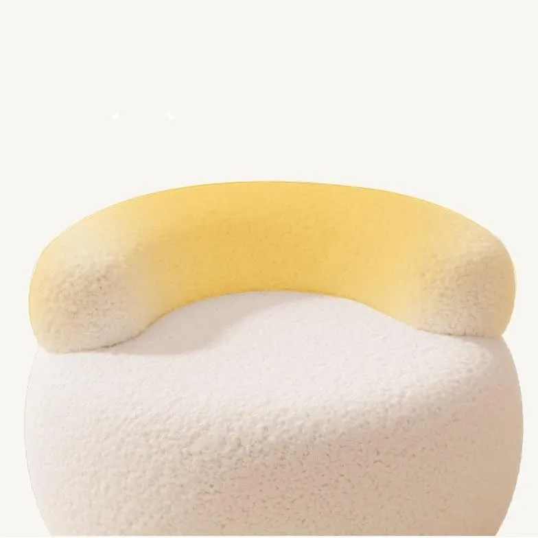 Storage Bench Sofa Stool Household Small Stool Backrest Chair Round Stool Lambskin Soft Bag Low Stool Small Stool Shoe Stool Entryway Furniture(D)