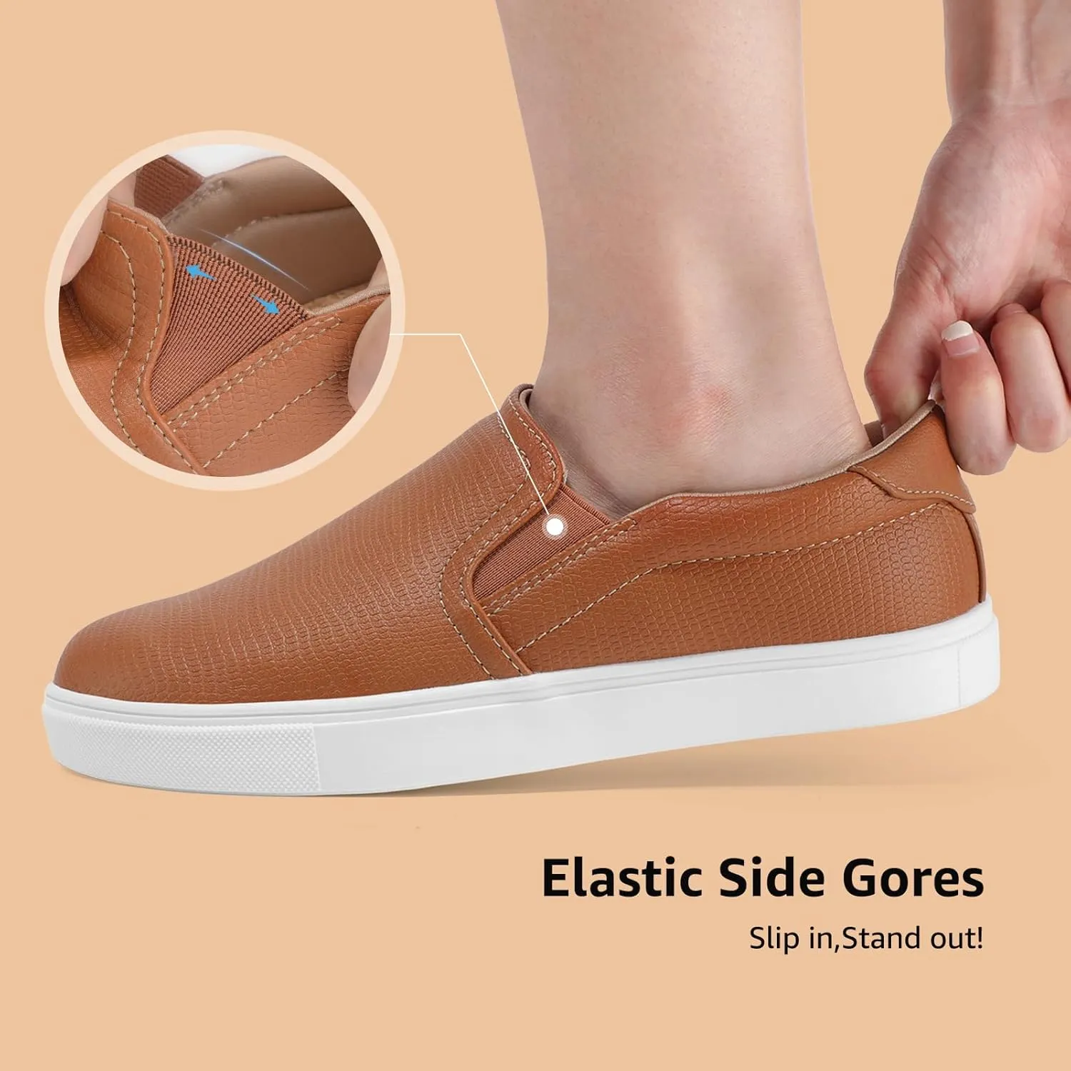 STQ Slip On Shoes for Women Comfort Fall Loafers Soft Business Casual Sneakers