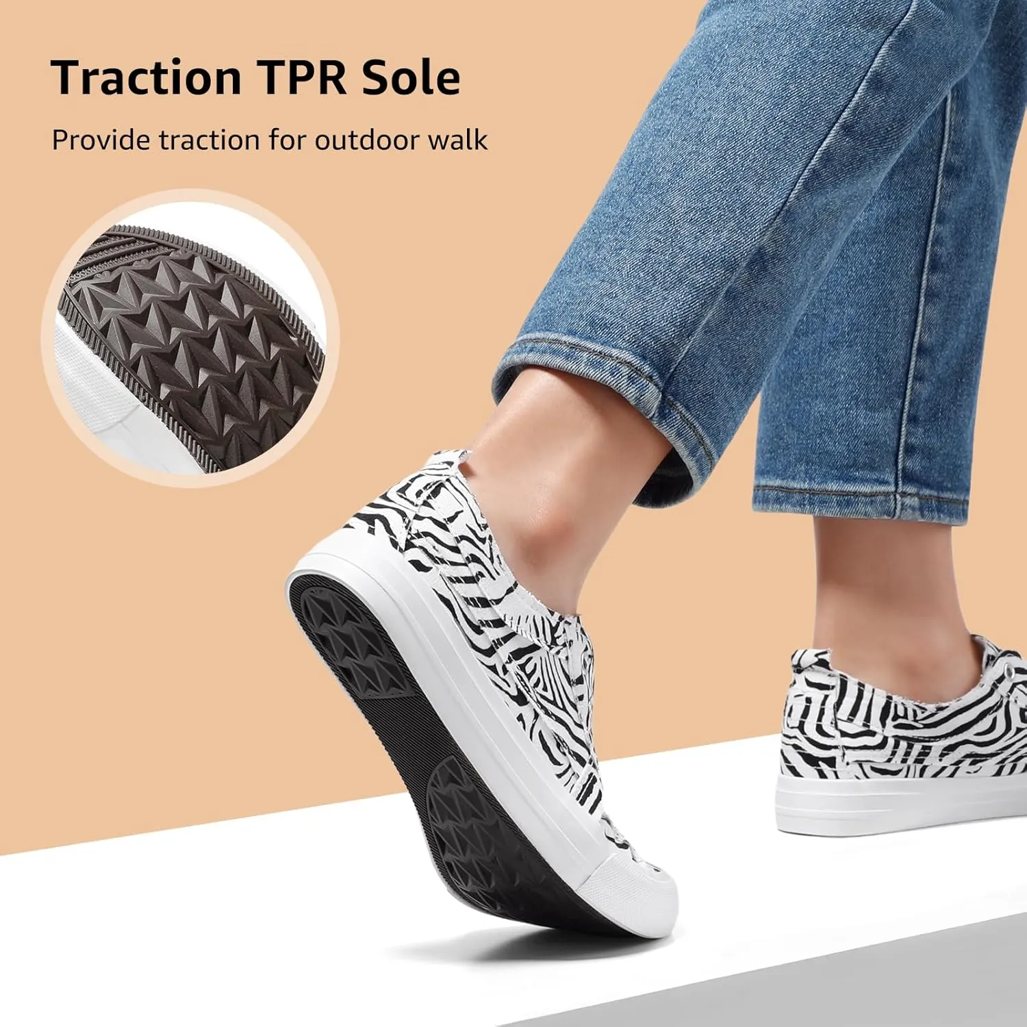 STQ Slip On Shoes Women Casual Canvas Sneakers