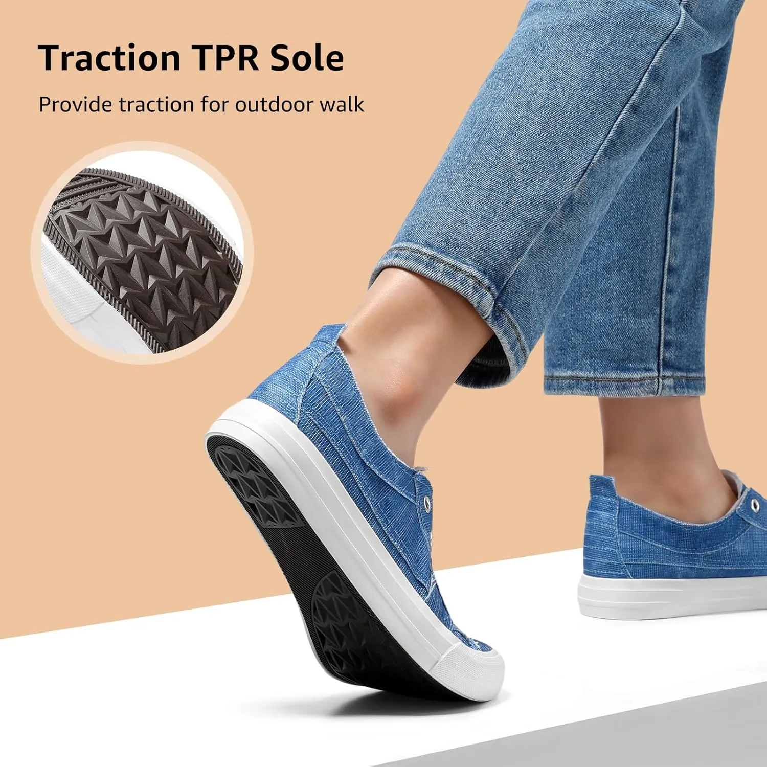 STQ Slip On Shoes Women Casual Canvas Sneakers