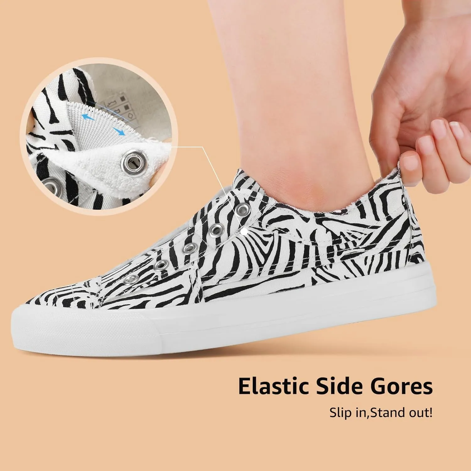STQ Slip On Shoes Women Casual Canvas Sneakers