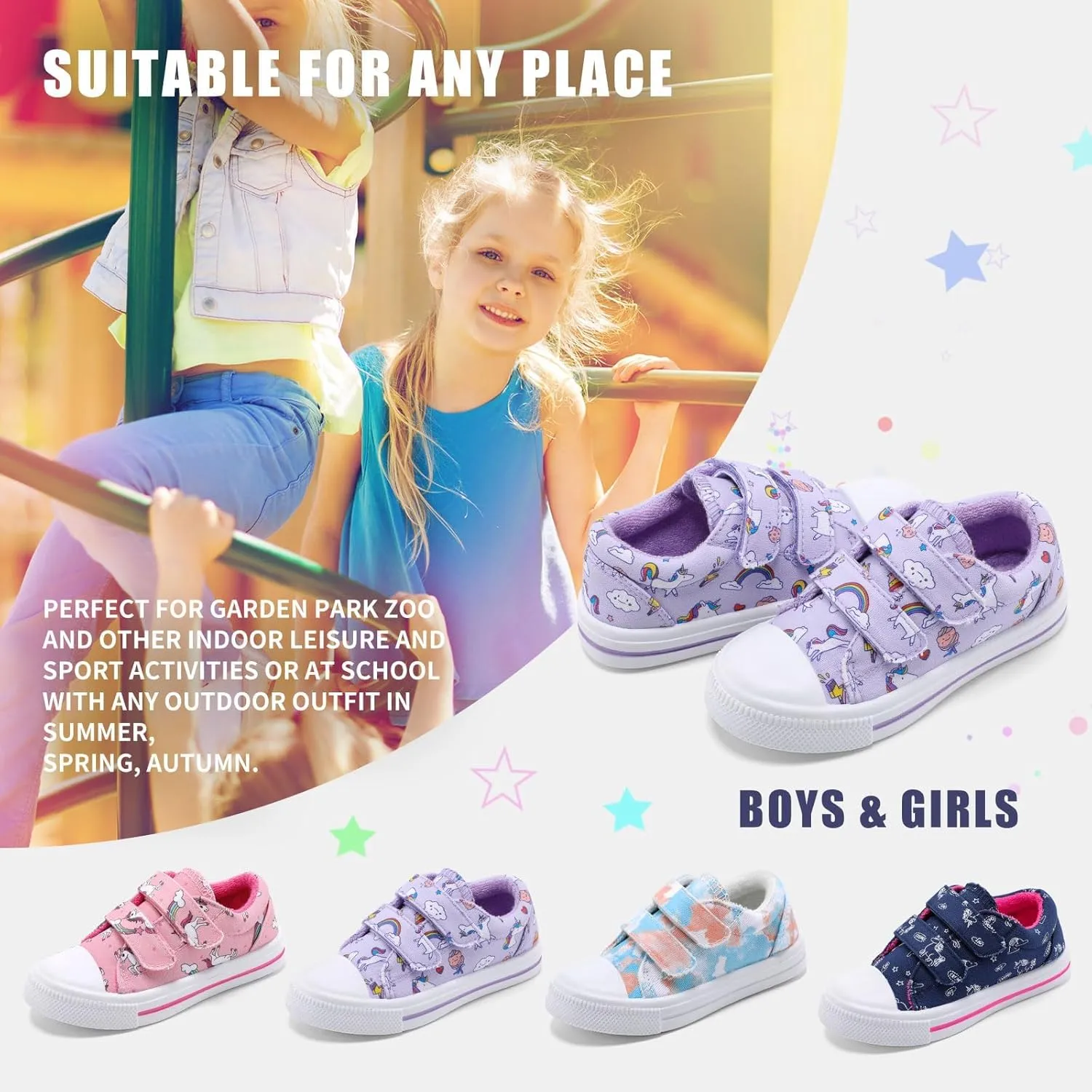 STQ Toddler Shoes Boys & Girls Canvas Kids Slip On Shoes