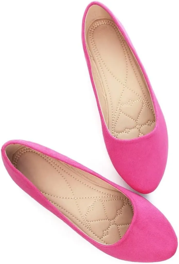Stunner Women Cute Slip-On Ballet Shoes Soft Solid Classic Pointed Toe Flats
