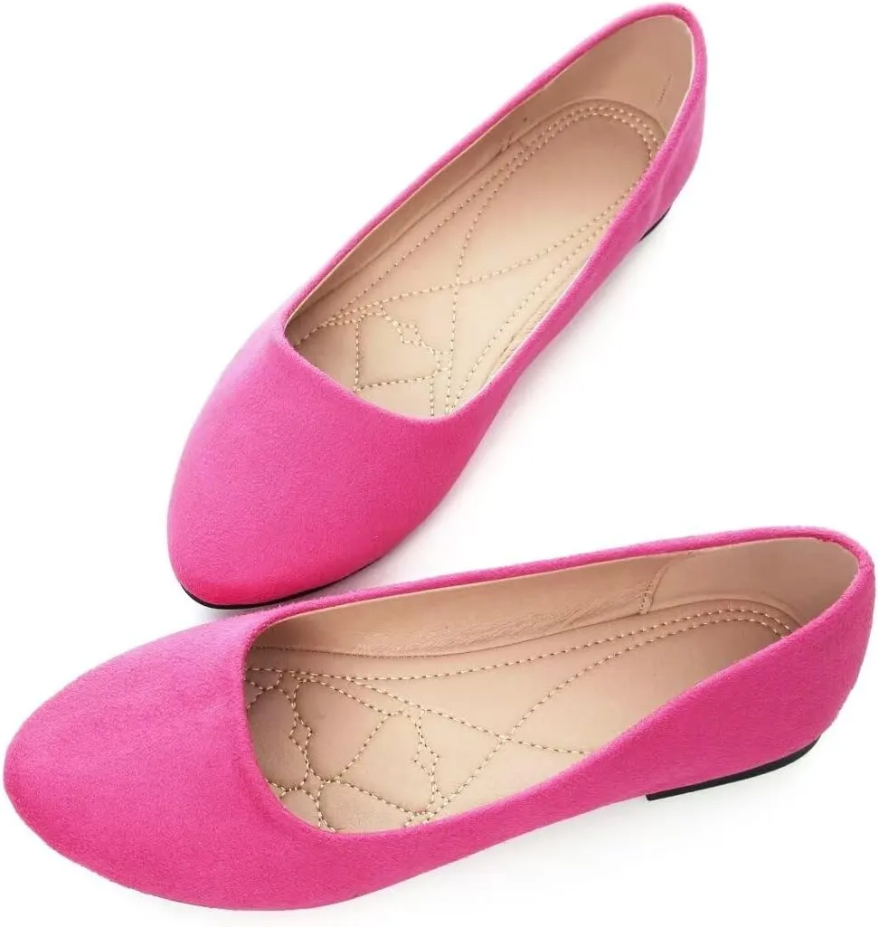 Stunner Women Cute Slip-On Ballet Shoes Soft Solid Classic Pointed Toe Flats