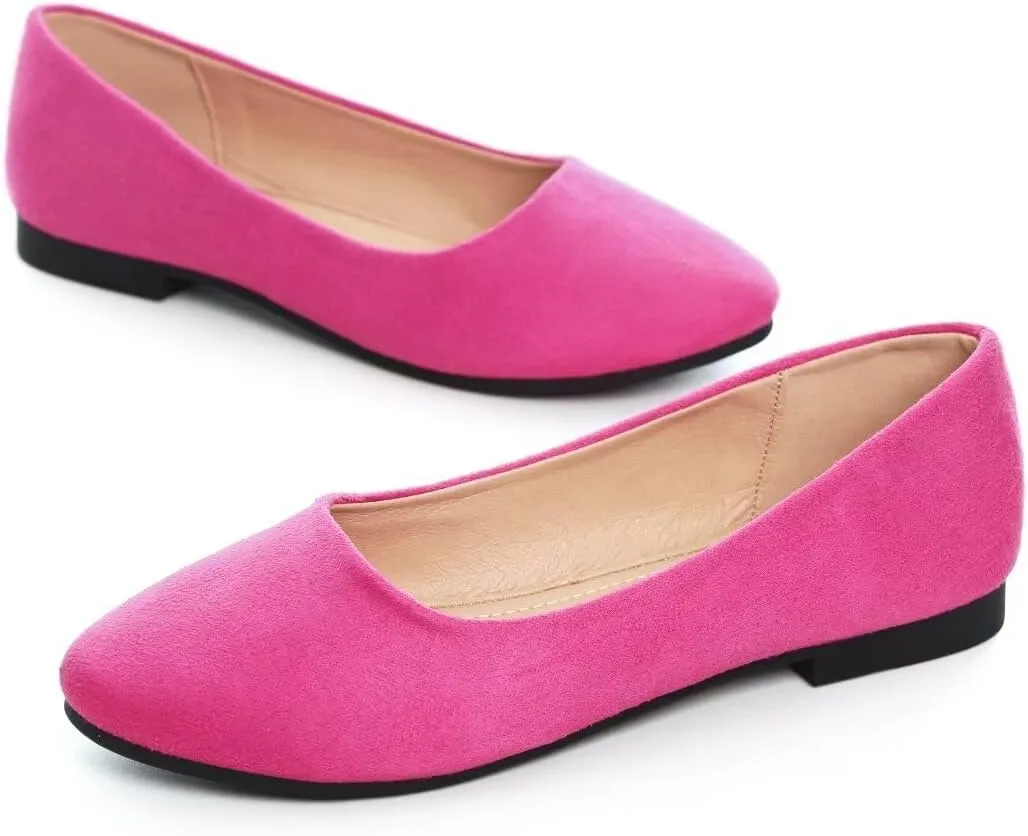 Stunner Women Cute Slip-On Ballet Shoes Soft Solid Classic Pointed Toe Flats