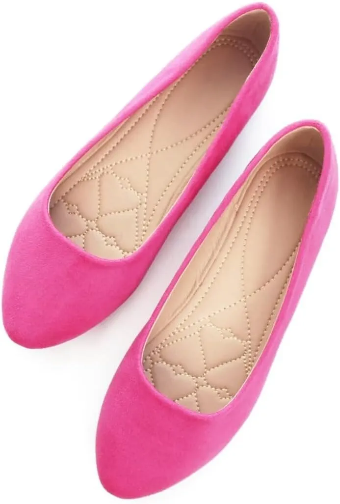 Stunner Women Cute Slip-On Ballet Shoes Soft Solid Classic Pointed Toe Flats