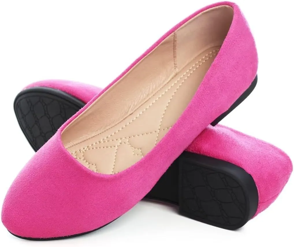 Stunner Women Cute Slip-On Ballet Shoes Soft Solid Classic Pointed Toe Flats