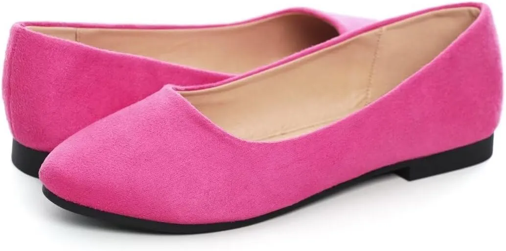 Stunner Women Cute Slip-On Ballet Shoes Soft Solid Classic Pointed Toe Flats