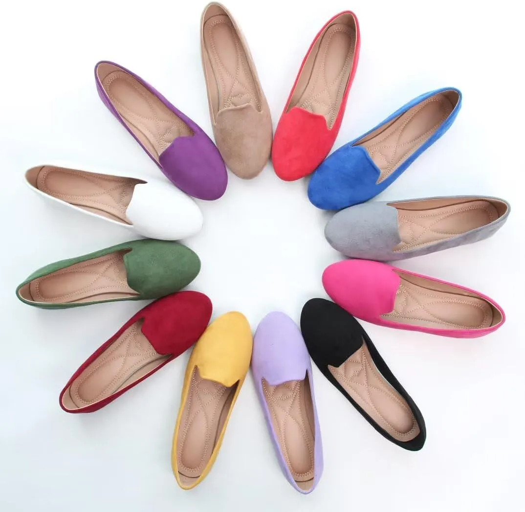 Stunner Women's Flats Classic Candy Colored Cute Slip On Ballet Shoes Soft Solid Dress Flat Shoes