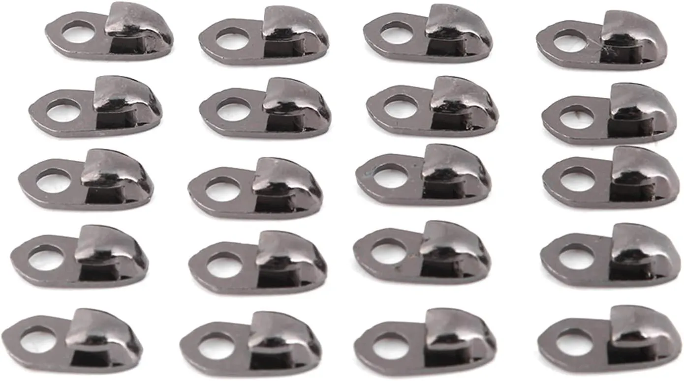 Sturdy Boot Lace Hooks Set with Rivets for Hiking and Climbing - 20 Piece Alloy Shoelace Connectors for Outdoor Shoe Repair and DIY Projects