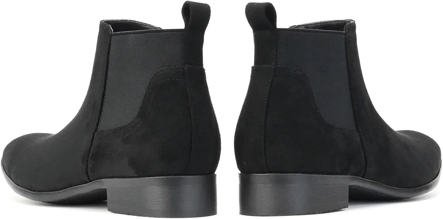 Suede Boots Men Classic Elastic Dress Boots Casual Men's Chelsea Ankle Boots
