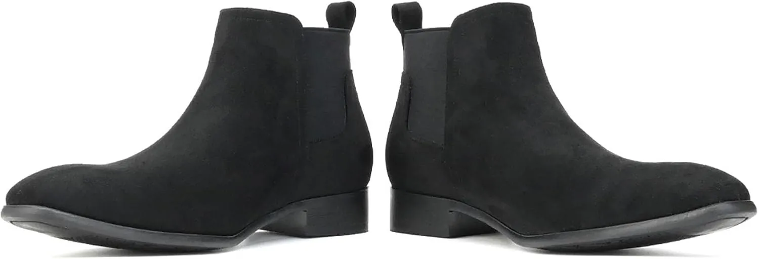 Suede Boots Men Classic Elastic Dress Boots Casual Men's Chelsea Ankle Boots