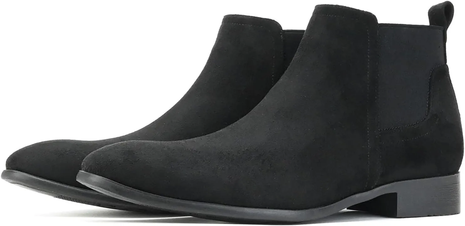 Suede Boots Men Classic Elastic Dress Boots Casual Men's Chelsea Ankle Boots