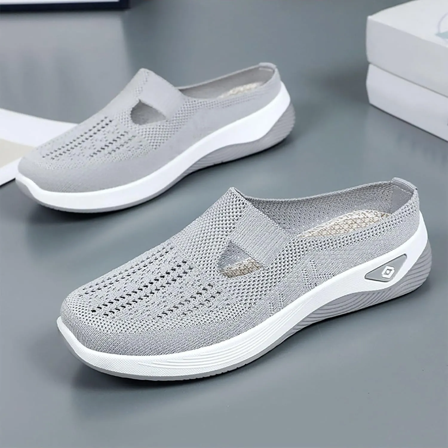 Summer Shoes for Womens 2025 Comfortable Breathable Soft Slip-On Shoe Casual Vacation Mesh Flats for Women